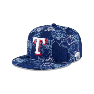 Blue Texas Rangers Hat - New Era MLB Caps Chaos 59FIFTY Fitted Caps USA7864132